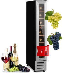 Klarstein Vinovilla 7, built-in, Uno, vstavaná chladnička na víno, sklo, nerezová oceľ