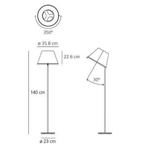 Artemide Choose stojaca lampa pergamen/chróm