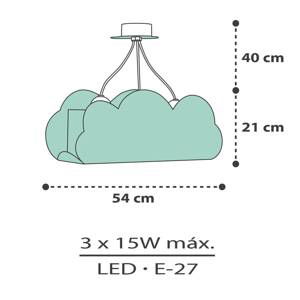 Dalber Cloud Green svietidlo v tvare oblaku zelená