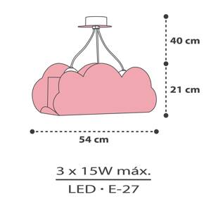 Dalber Cloud Pink svietidlo v tvare oblaku, ružová