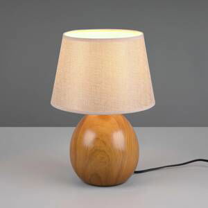 Stolová lampa Loxur, 35 cm, béžová/drevený vzhľad