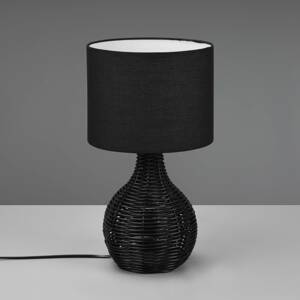 Stolová lampa Sprout, ratan a textil, čierna