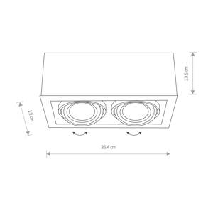 Downlight Box II, 2-plameňové, čierna