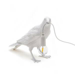 Terasové LED svietidlo Bird Lamp, čakajúce, biela