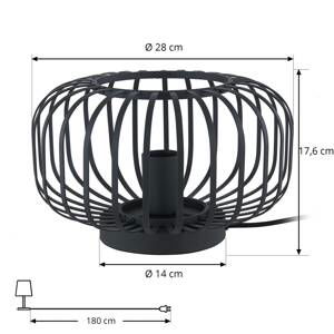 Lindby Krish stolová lampa vzhľad klietky, čierna