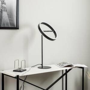 Lucande Yekta stolová LED lampa, stepdim, čierna