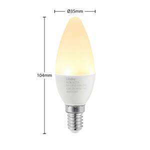 Lindby LED žiarovka E14 C35 4,5W 3000K opálová 2ks