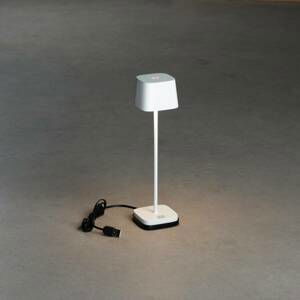 Stolová LED lampa Capri-Mini do exteriéru, biela