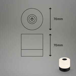 Stolová LED lampa 74610 batéria, 2 700 K, čierna