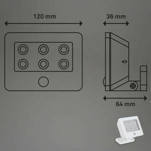 LED reflektor vonkajší Kollig snímač, IP54, biela