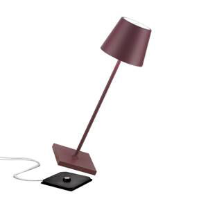 Zafferano Poldina stolová lampa batérie IP65 bordó