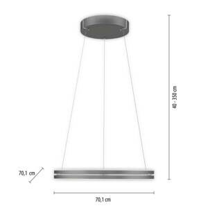 PURE E-Loop LED závesné svietidlo, CCT, sivá