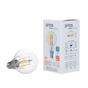 Prios LED kvapka E14 4,2W WLAN CCT číra, 2ks