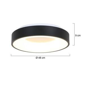 Stropné LED svetlo Ringlede 2 700 K Ø 48 cm čierna