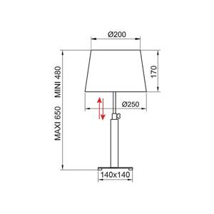 Aluminor Quatro Up stolová lampa svetlý dub/chróm