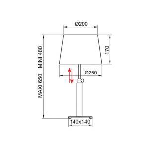 Aluminor Quatro Up stolová lampa sivý dub/chróm