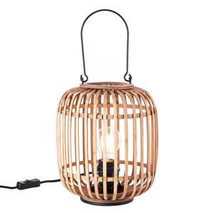 Stolná lampa Woodrow, rukoväť, ratan, svetlohnedá