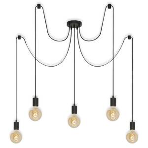 Závesná lampa 4104-055 Black Steel, 5-plameňová