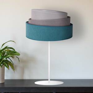 Stolová lampa Pastell Trio tyrkys/sivá 50 cm