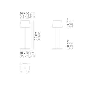 Zafferano Ofelia 3K dobíjacia stolová lampa IP65 corten