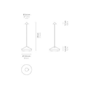 Zafferano Pina 3K nabíjateľná stolová lampa fólia strieborná