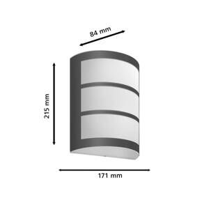 Vonkajšie nástenné svietidlo Philips LED Python UE, antracitová farba