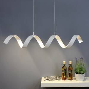 Závesné LED svietidlo Helix, biela-striebro, 80cm