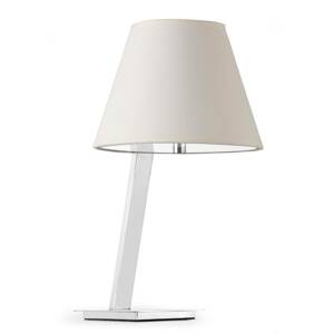 Stolová lampa Moma s textilným tienidlom, biela