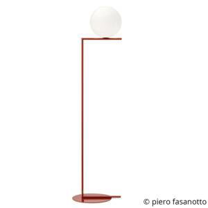 FLOS IC F2 stojaca lampa burgundská červená Ø30 cm