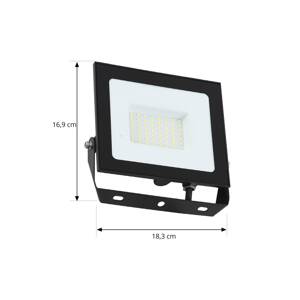 Prios LED vonkajší reflektor Maikel, 50W, 4000lm, hliník