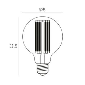 LED žiarovka Globe, E27, Ø 8 cm, 3,5 W, 2 200 K, stmievateľná