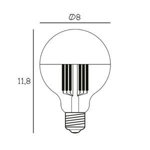 LED svietidlo do zrkadla Globe 80, strieborné, E27, 3,5 W, 2 700 K