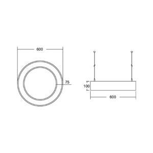 BRUMBERG Biro Circle Ring10 priamy Ø 60 cm DALI strieborný 830