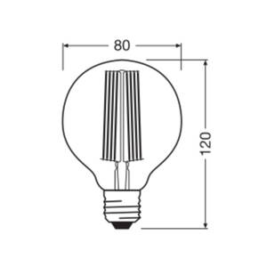 OSRAM LED Vintage 1906, G80, E27, 5,8 W, zlatá, 2 200 K, tl.