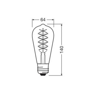 OSRAM LED Vintage 1906 Edison, sivá, E27, 7,8 W, 818, tl.