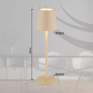 LED dobíjacia stolová lampa Vannie, piesková farba Výška 36 cm, CCT