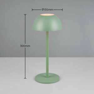 Ricardo LED dobíjacia stolová lampa, zelená, výška 30 cm, plast
