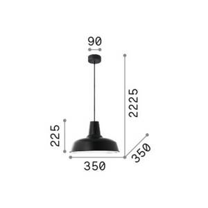 Závesné svietidlo Ideal Lux Moby, medená farba, kov, Ø 35 cm