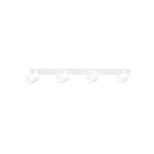 Stropné bodové svietidlo Razza, biele, dĺžka 82 cm, 4 svetlá, kov
