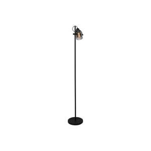 Stojacia lampa Fumoso, výška 143 cm, čierna/dymovo sivá