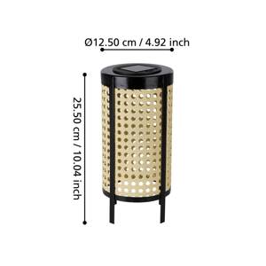 LED solárna stolová lampa 48929, výška 26 cm, čierna/béžová