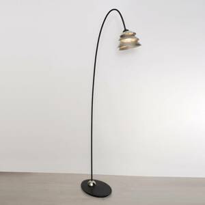 Stojaca lampa Snail One v strieborno-hnedej