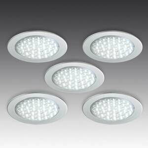 R 68 zapustená lampa LED ušľachtilá oceľ, sada 5