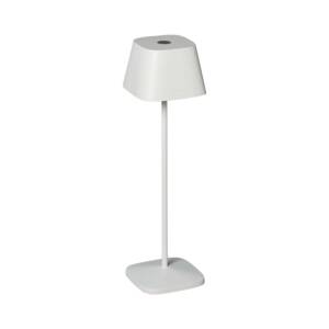 Stolná LED lampa Capri do exteriéru, biela