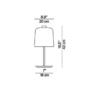 Luceplan Zile stolová lampa holubia sivá 42 cm