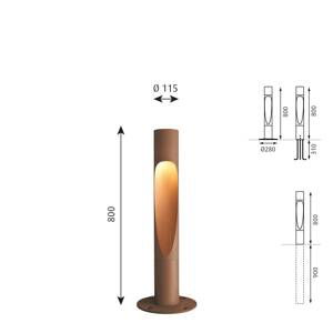 Louis Poulsen Flindt uzemnené 80 cm corten