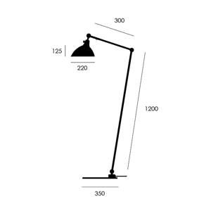 midgard modular TYP 556 stojaca lampa čierna 140cm