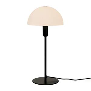 Stolová lampa Ellen so skleneným tienidlom, čierna