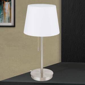 Stolná lampa Ludwig s USB portom biela/nikel matná