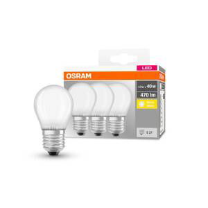 OSRAM LED kvapka E27 P40 4W 2 700K 470lm matná 3ks